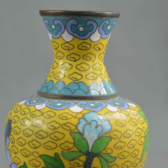 Chinese Collectible Old Cloisonne Rare Vase - Picture 6 of 7